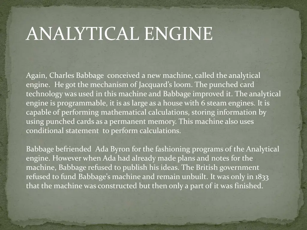 analytical engine