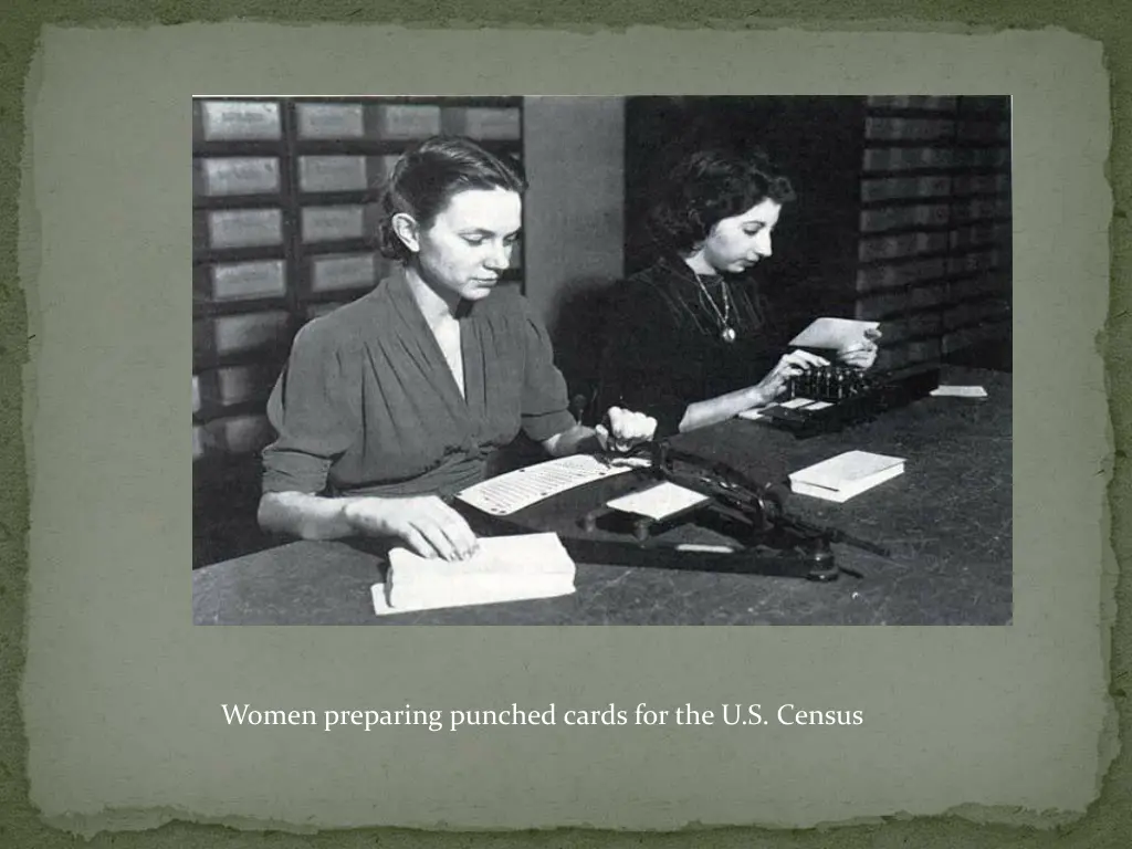 women preparing punched cards for the u s census