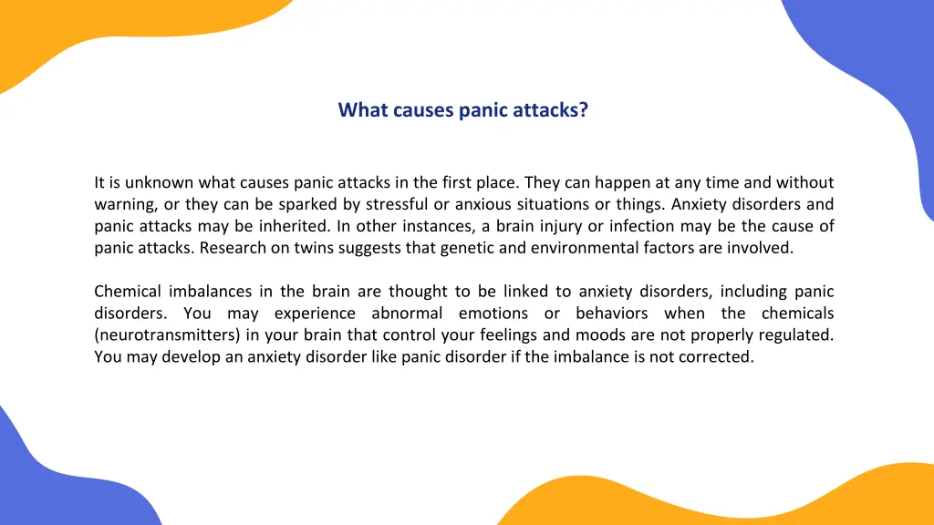 what causes panic attacks