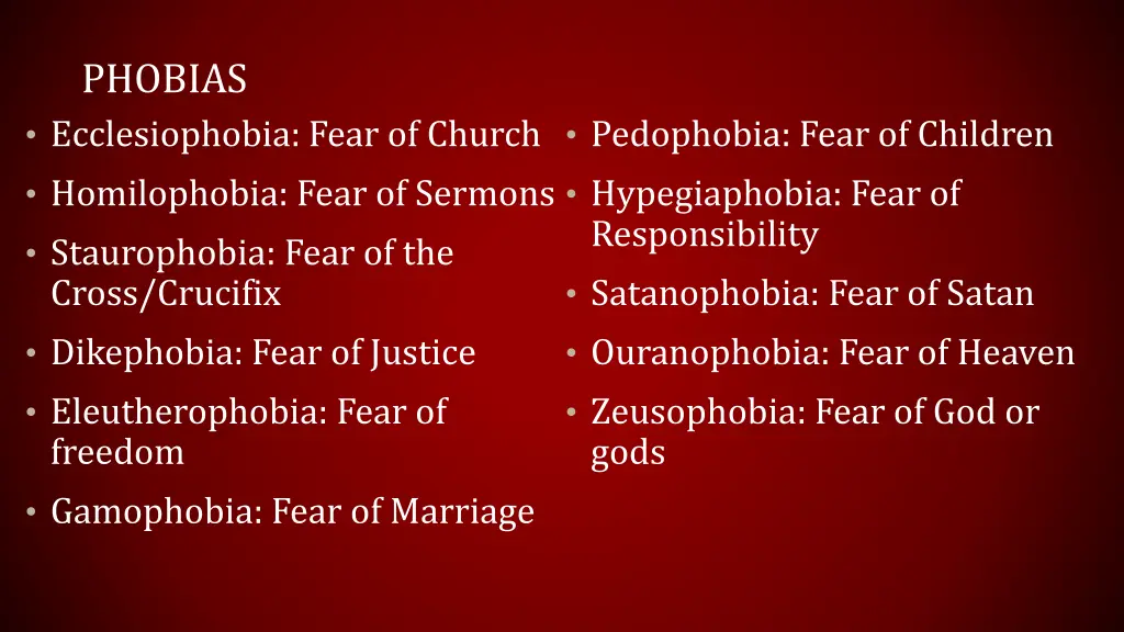 phobias ecclesiophobia fear of church