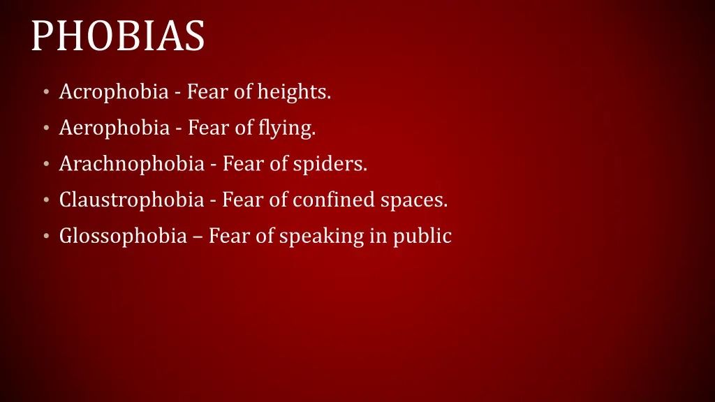 phobias
