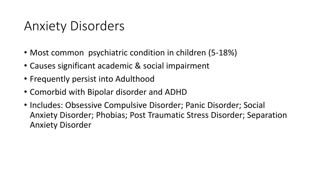 anxiety disorders