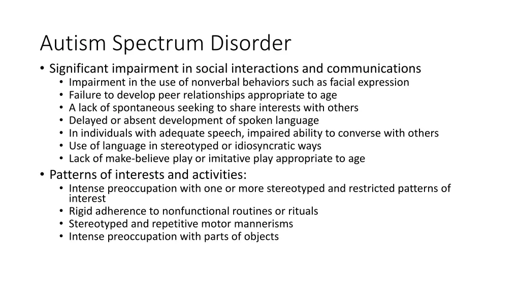 autism spectrum disorder significant impairment
