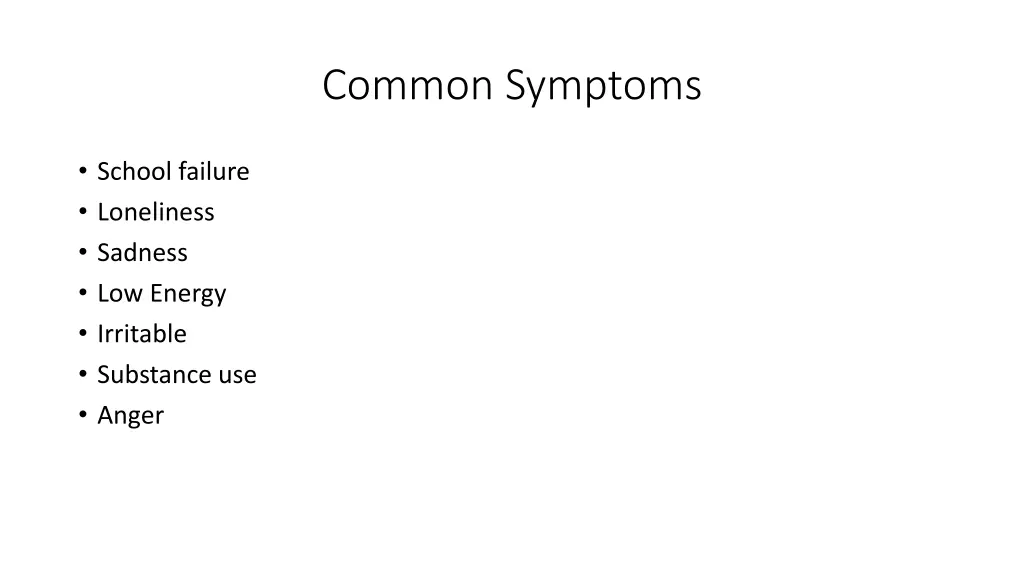common symptoms