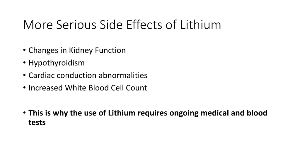 more serious side effects of lithium