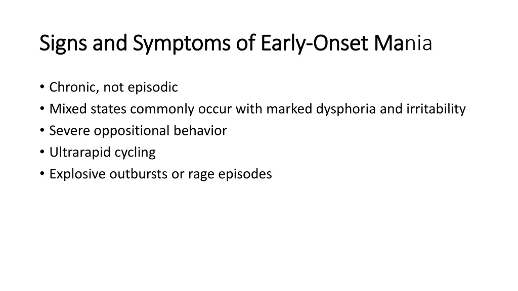 signs and symptoms of early signs and symptoms