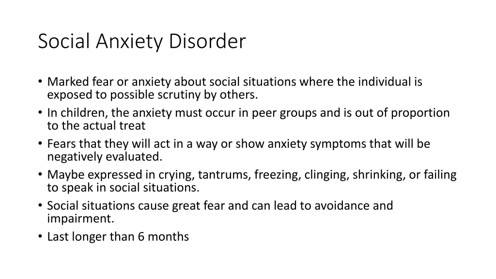 social anxiety disorder