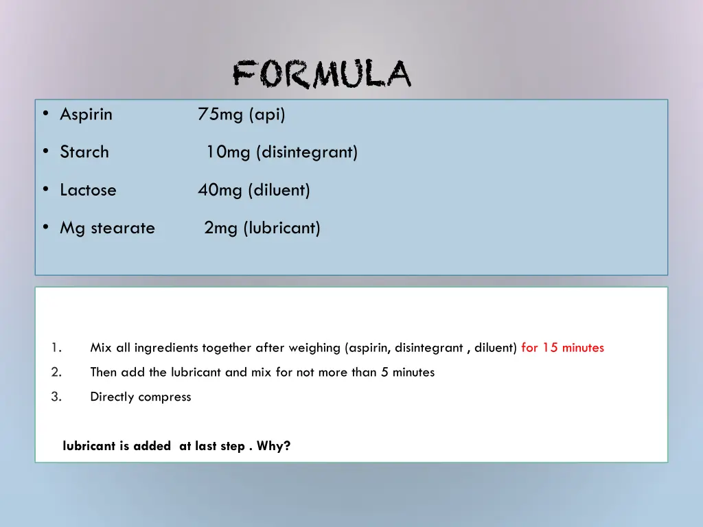 formula