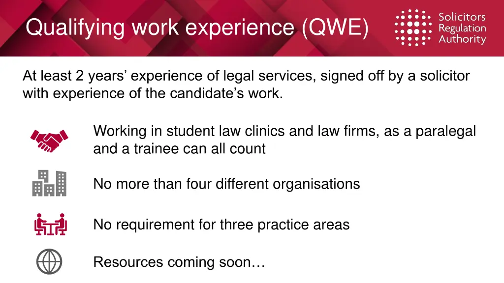 qualifying work experience qwe