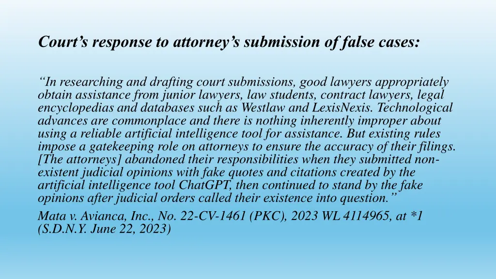 court s response to attorney s submission