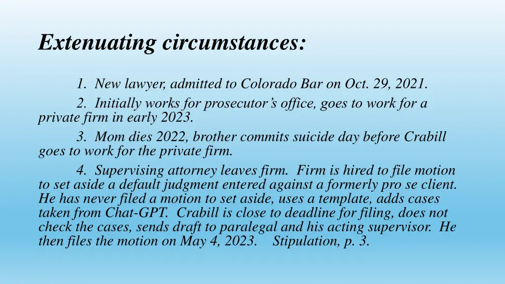 extenuating circumstances