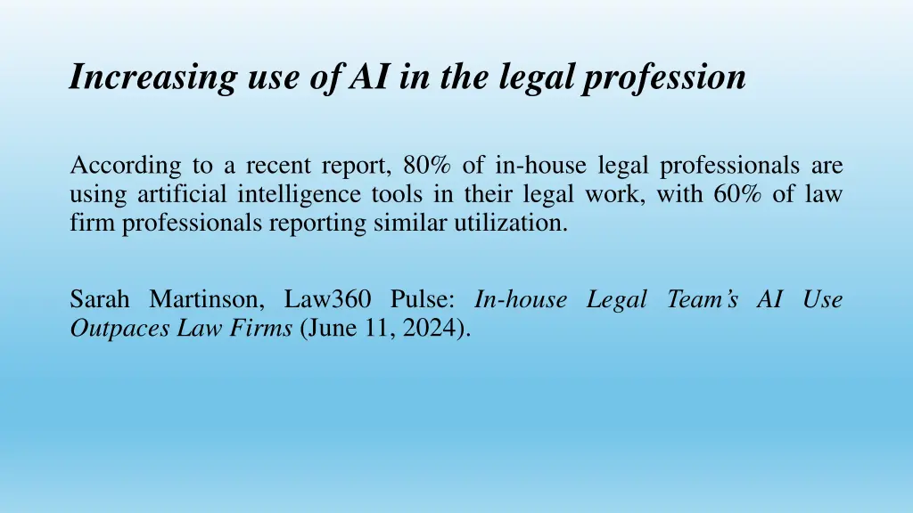 increasing use of ai in the legal profession
