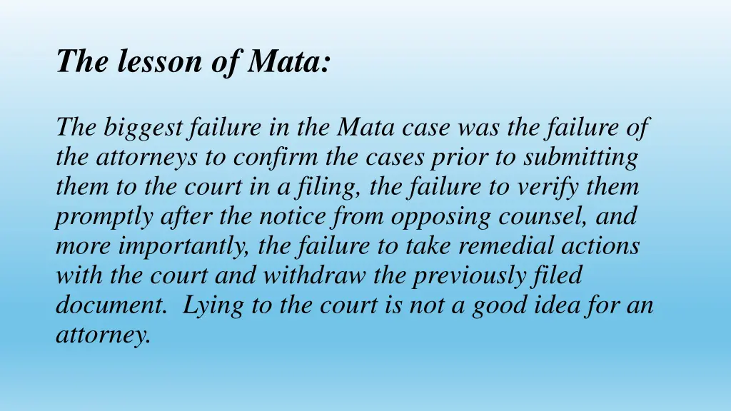 the lesson of mata