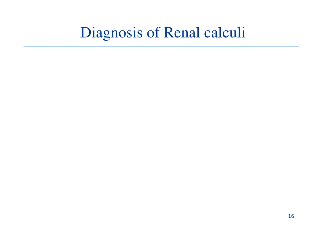 diagnosis of renal calculi 1