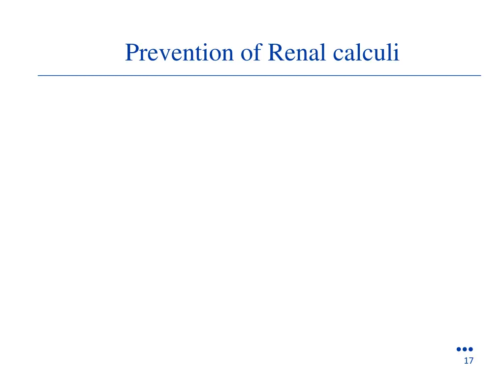 prevention of renal calculi