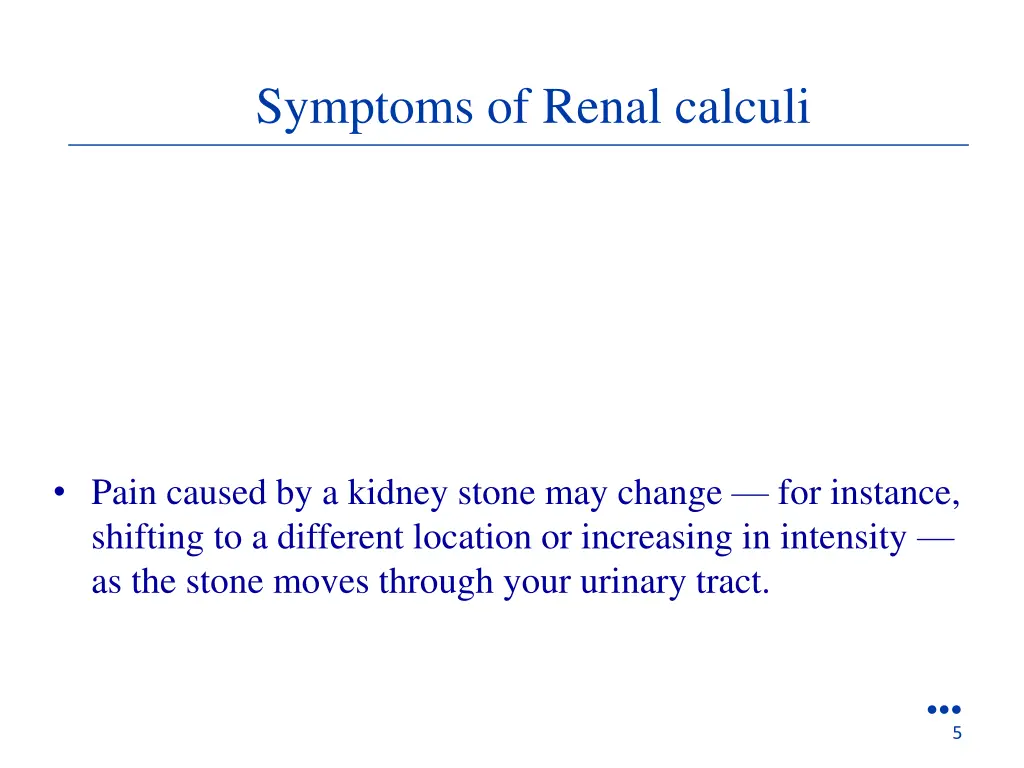 symptoms of renal calculi