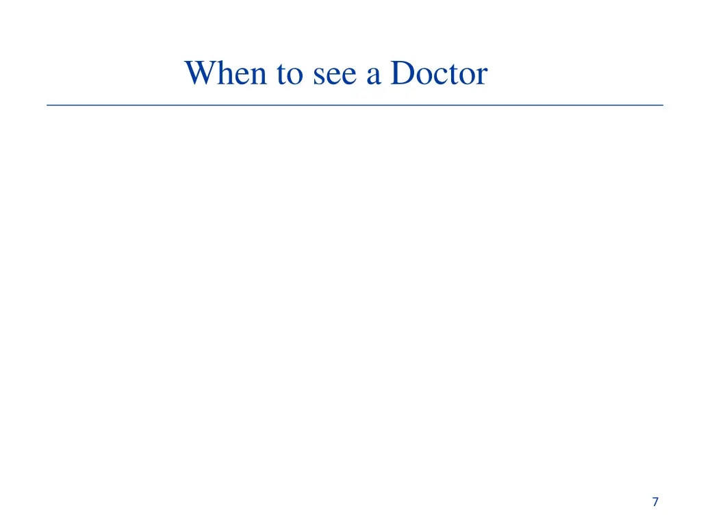 when to see a doctor