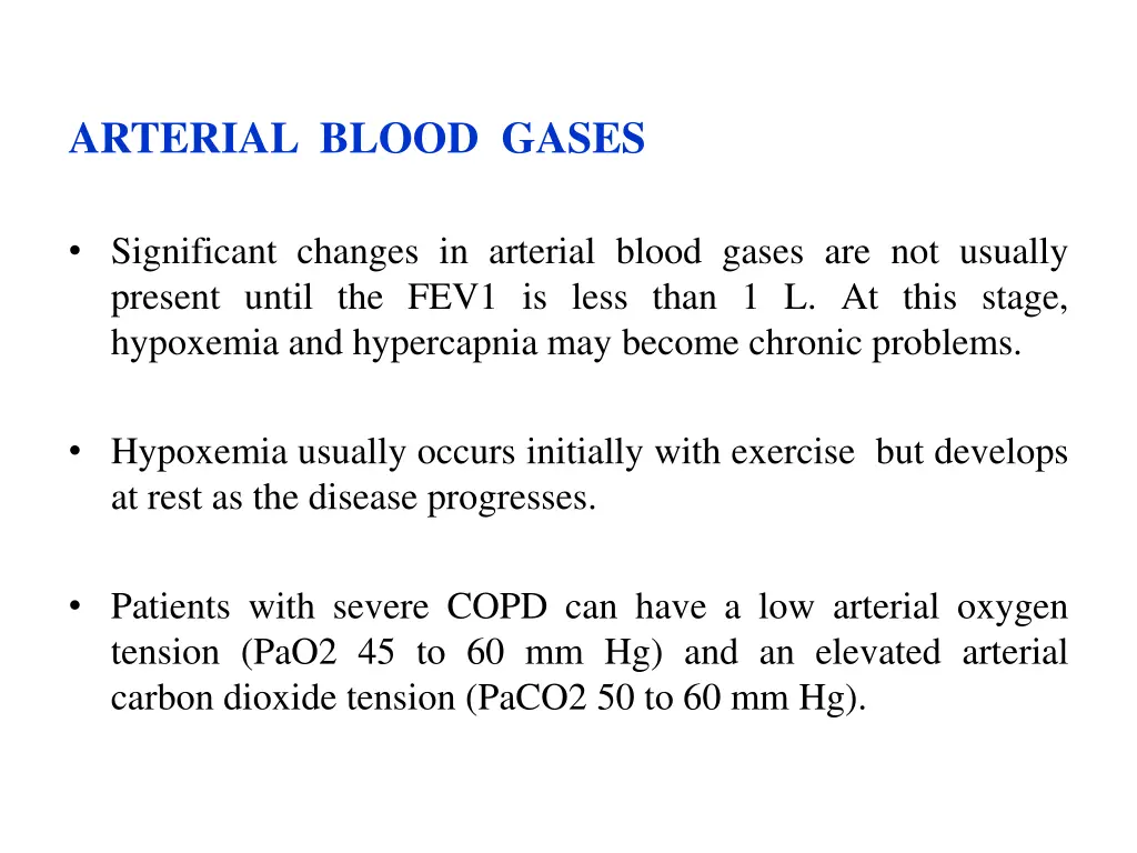 arterial blood gases