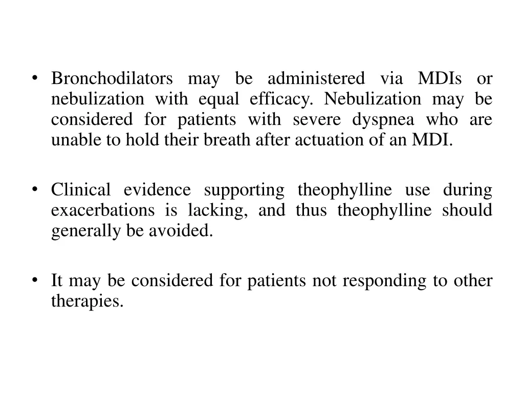 bronchodilators may be administered via mdis