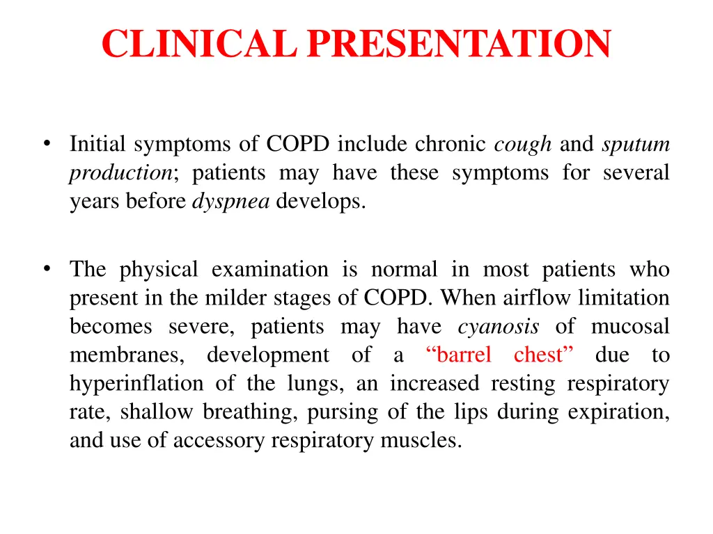 clinical presentation