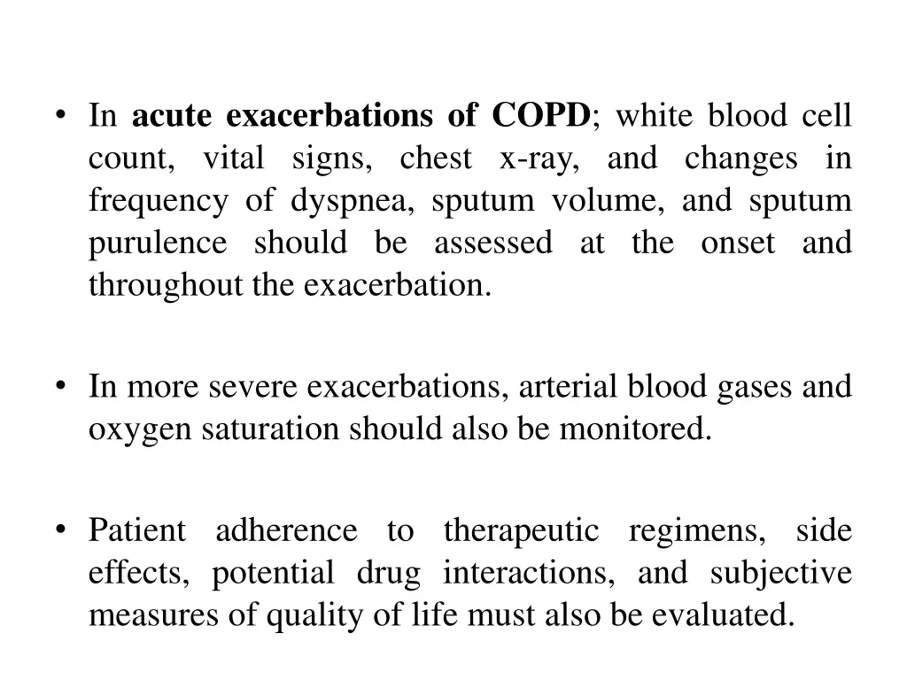in acute exacerbations of copd white blood cell