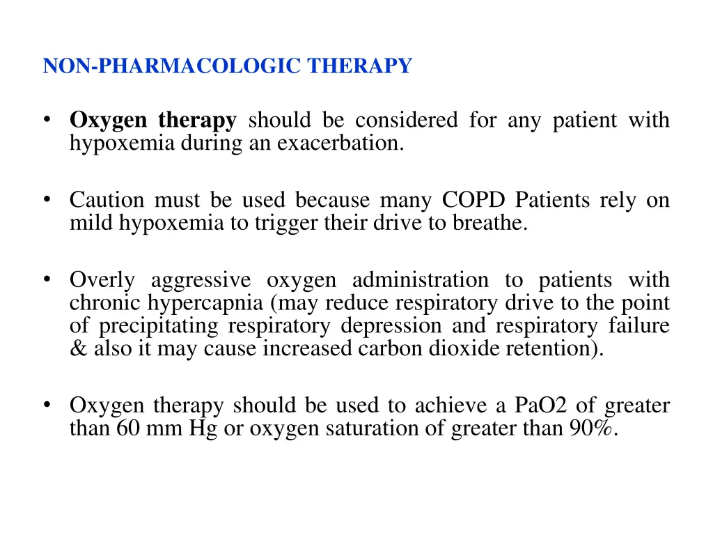 non pharmacologic therapy