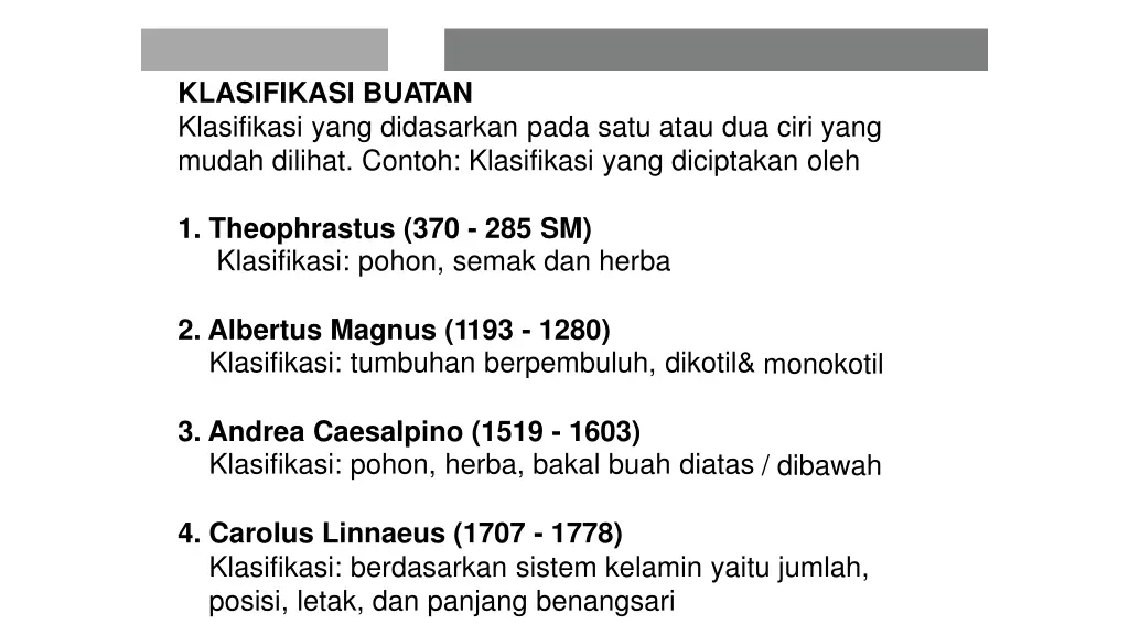klasifikasi buatan klasifikasi yang didasarkan
