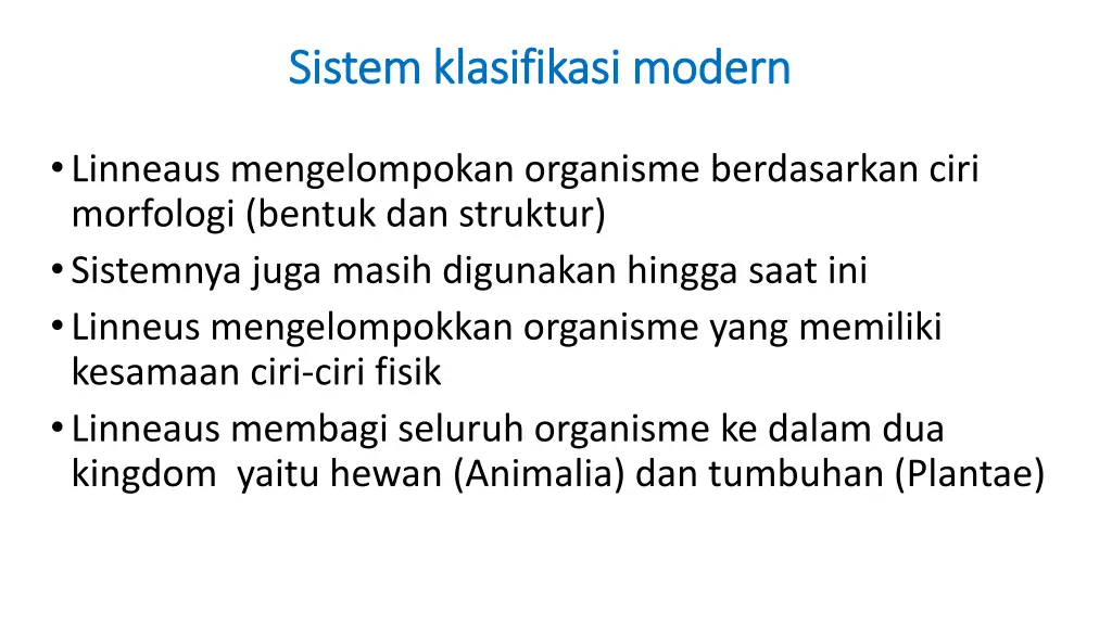 sistem sistem klasifikasi modern klasifikasi