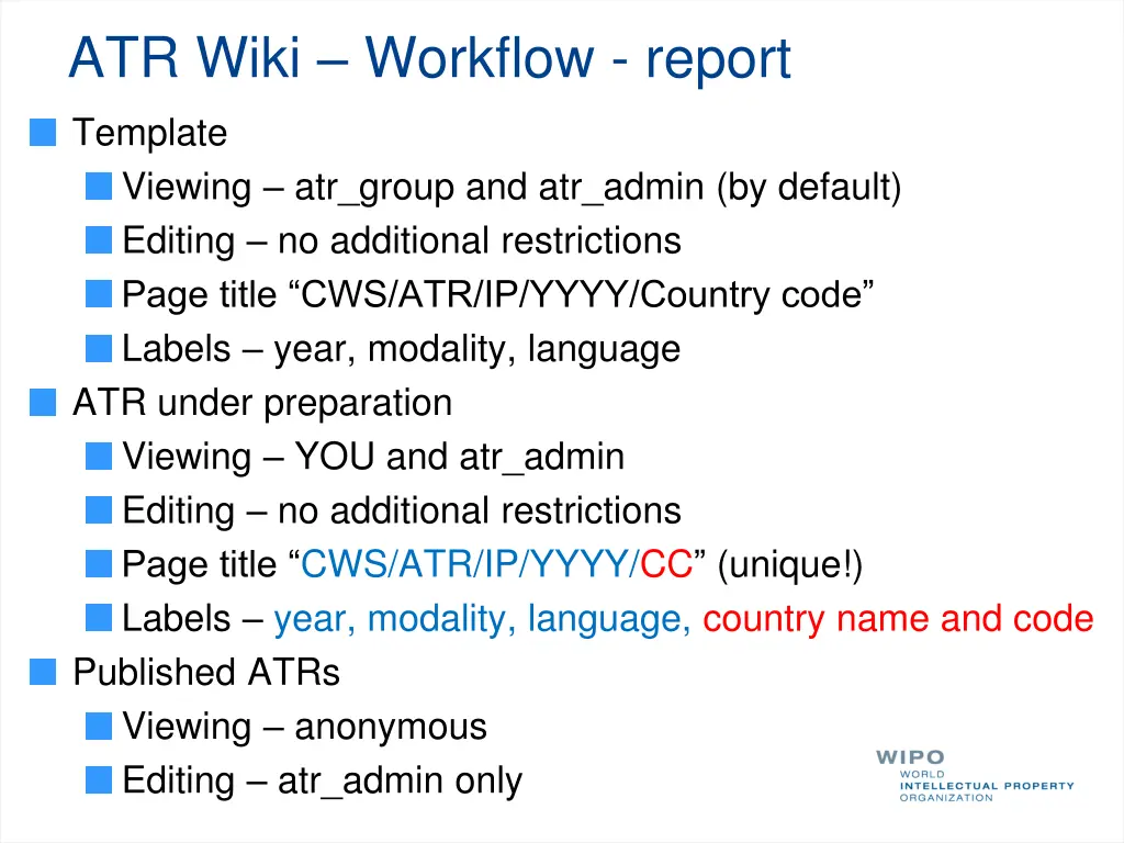atr wiki workflow report