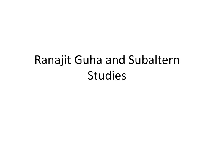 ranajit guha and subaltern studies