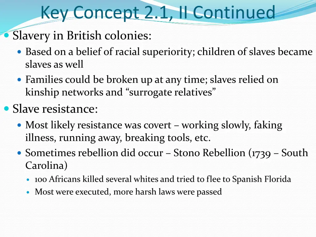 key concept 2 1 ii continued