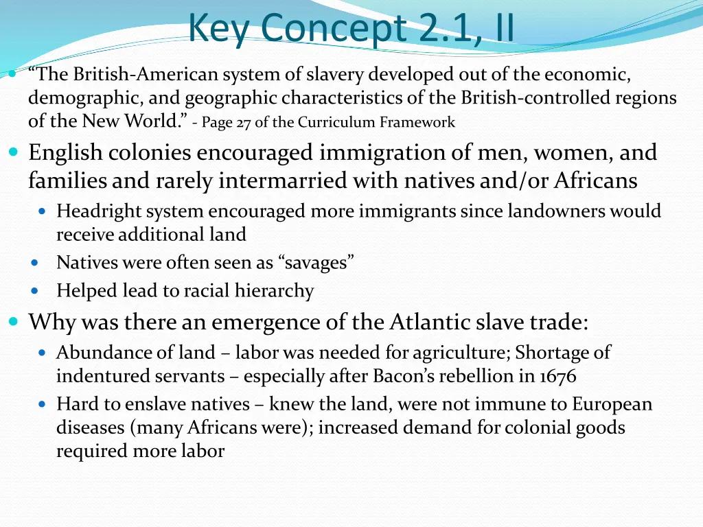 key concept 2 1 ii