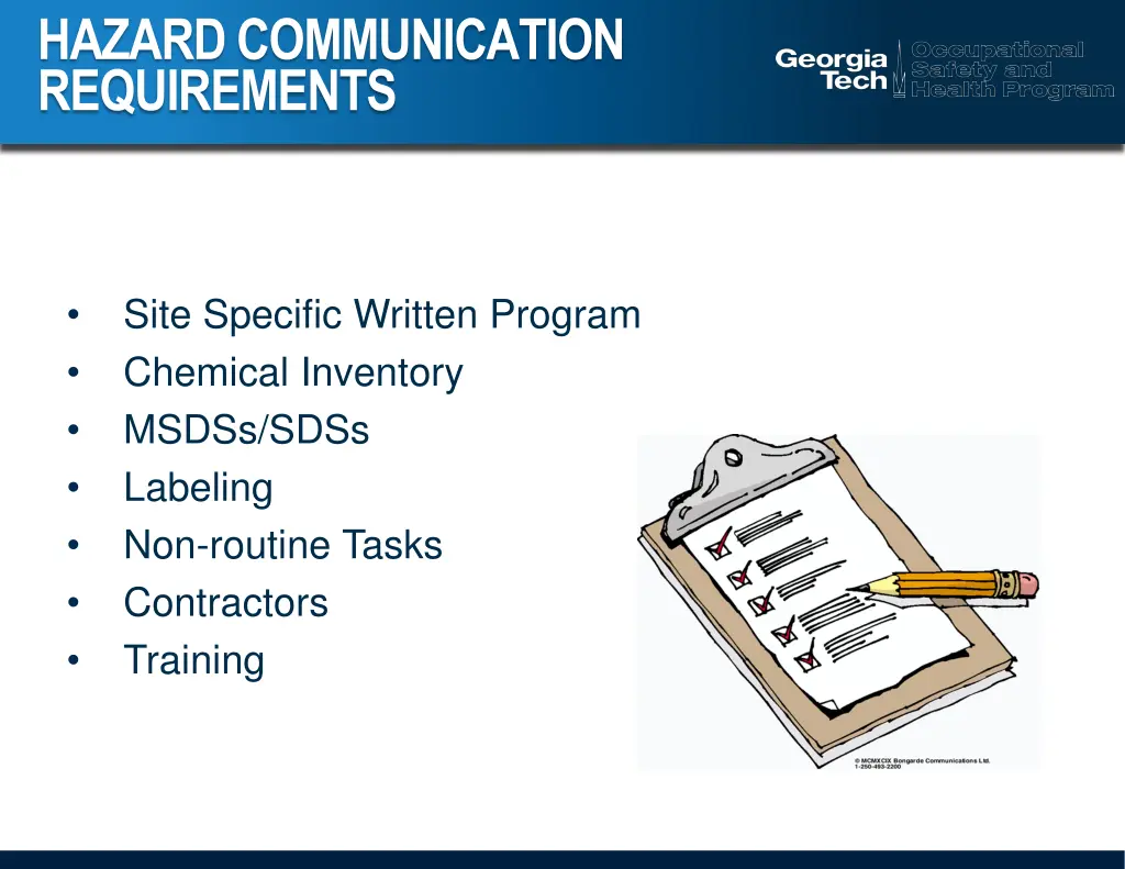 hazard communication requirements