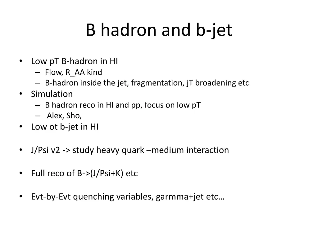 b hadron and b jet