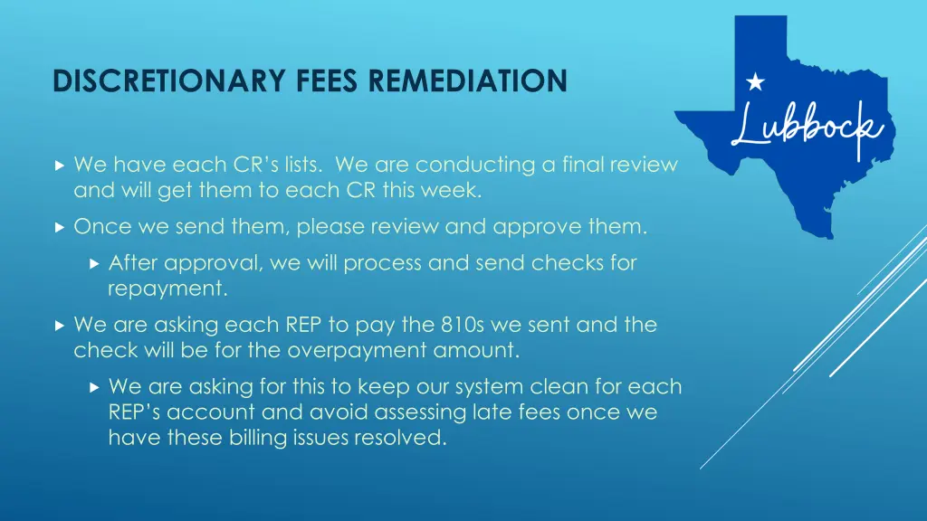 discretionary fees remediation