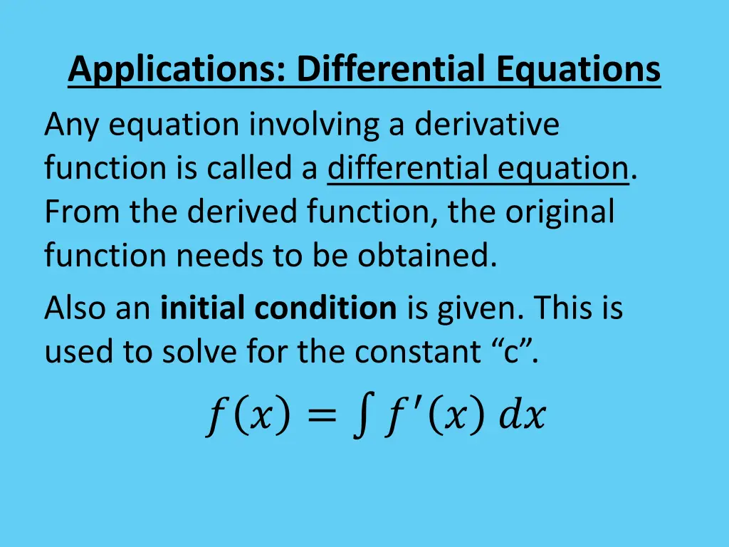 applications differential equations any equation