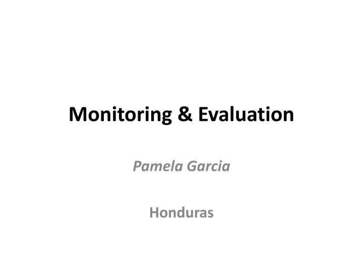 monitoring evaluation