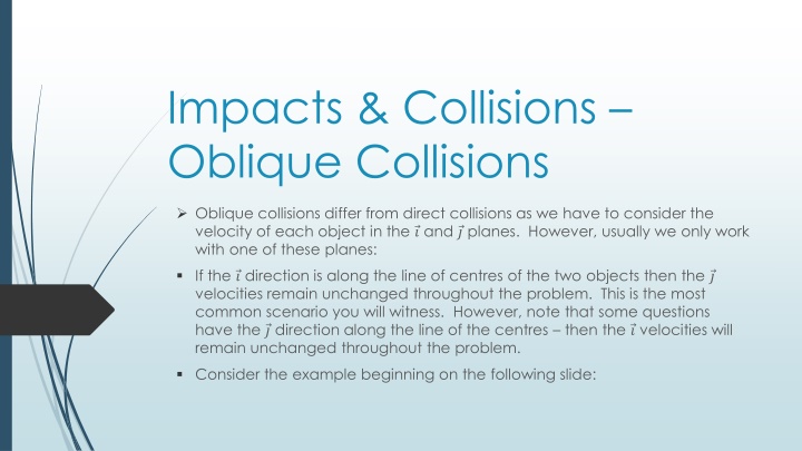 impacts collisions oblique collisions