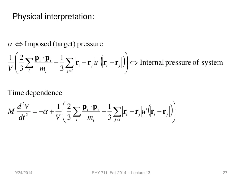 physical interpretation