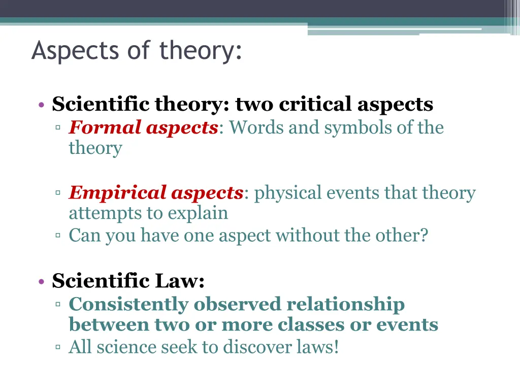 aspects of theory