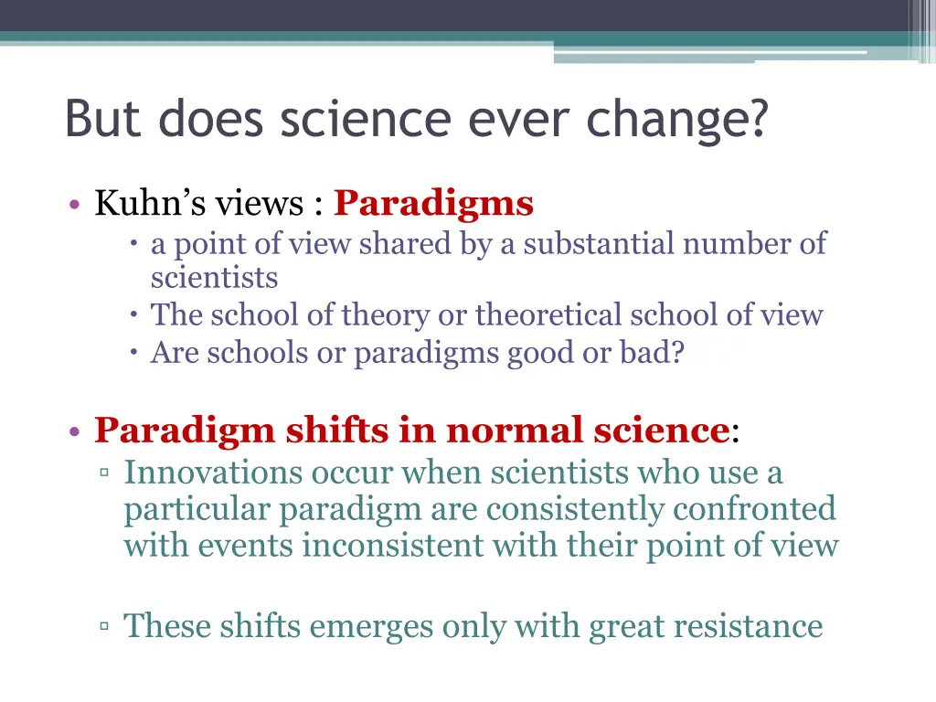 but does science ever change