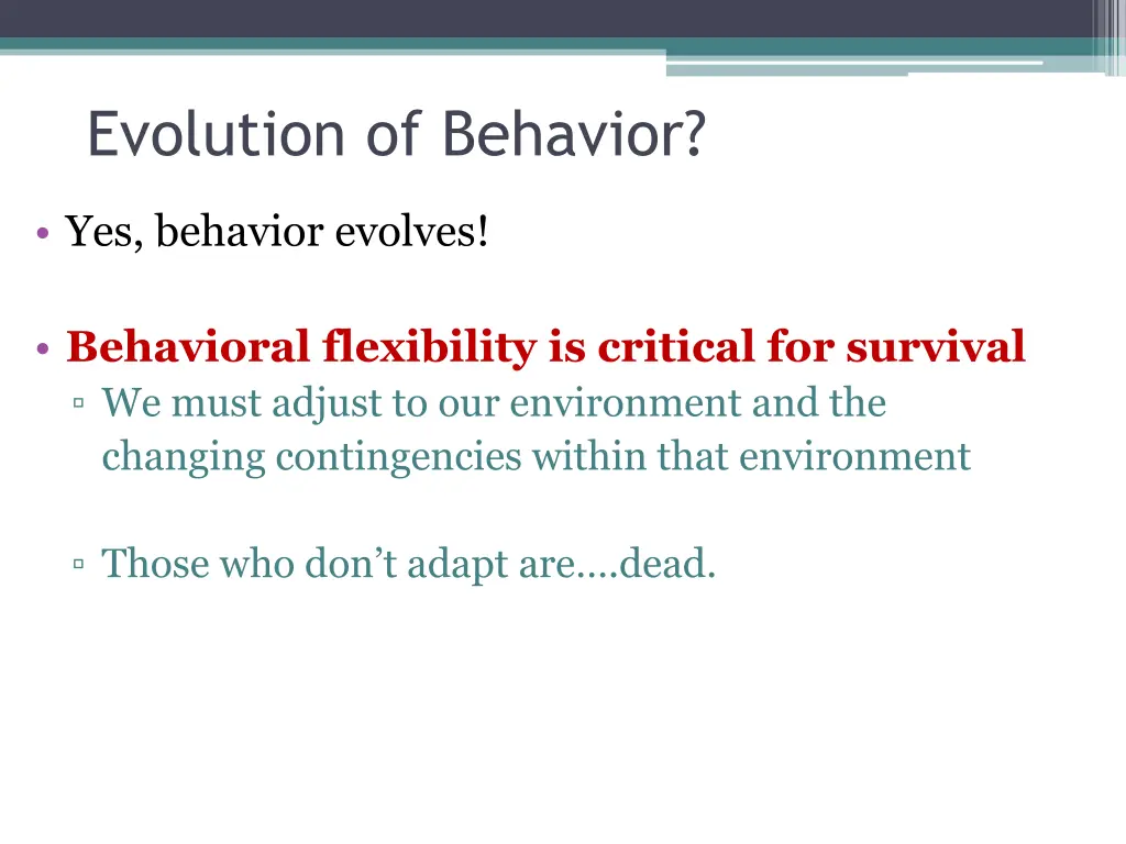 evolution of behavior