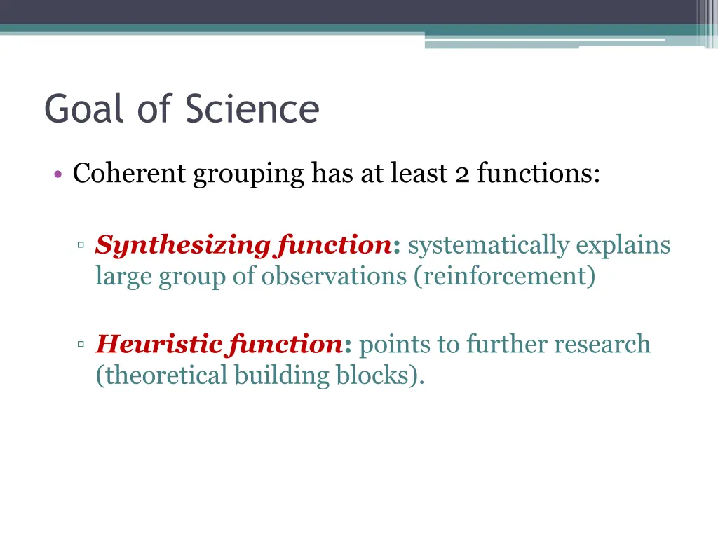 goal of science 1