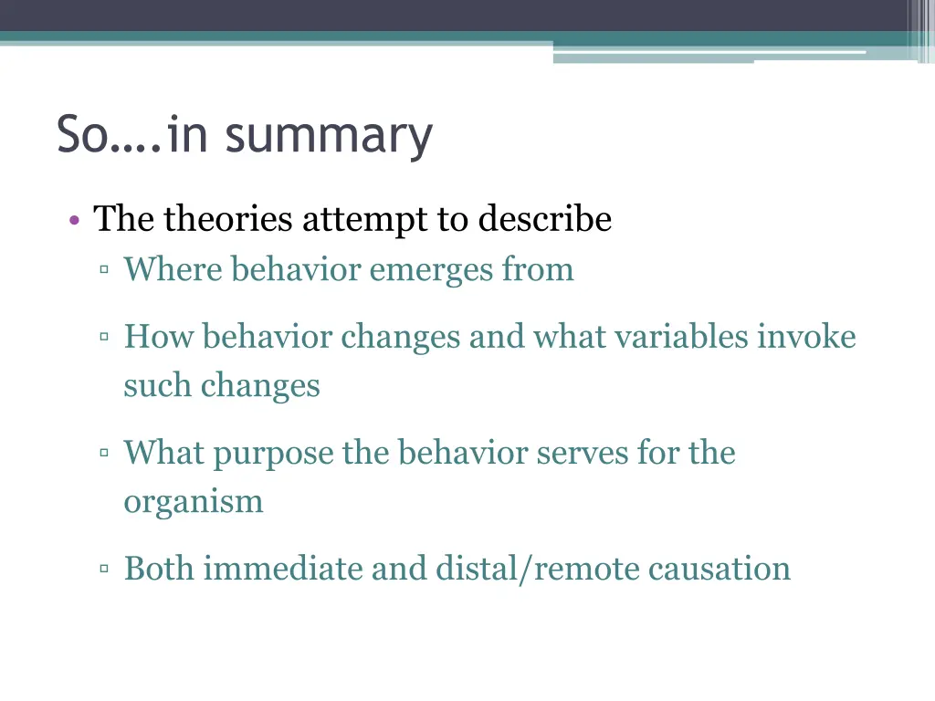 so in summary 1
