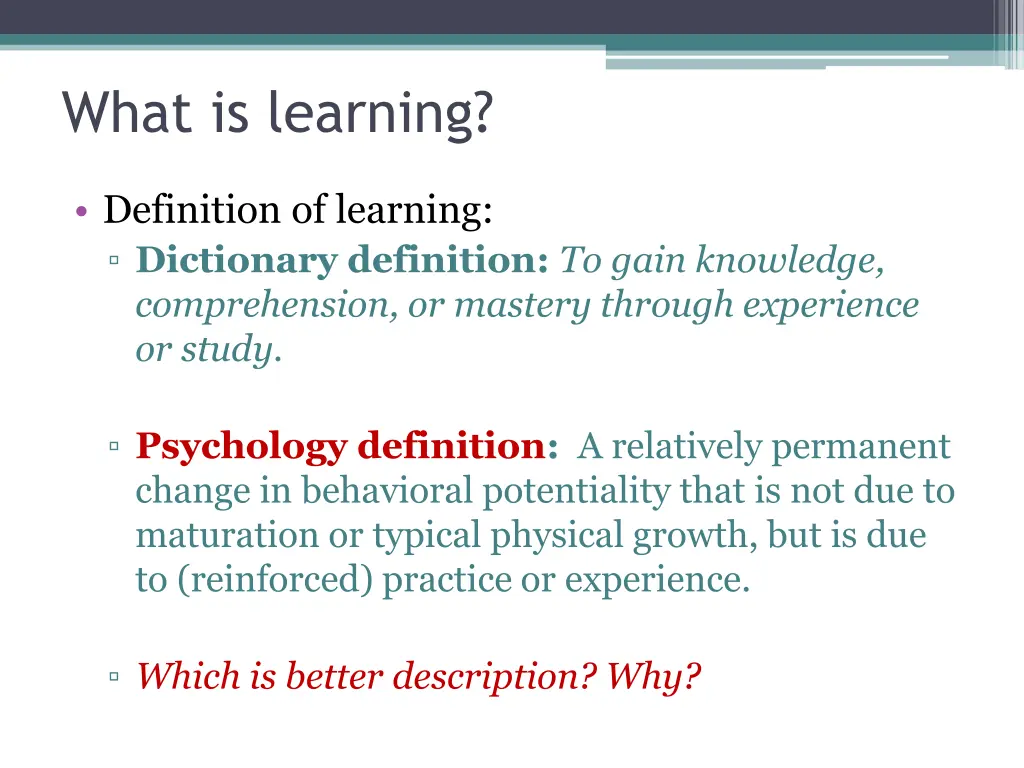 what is learning
