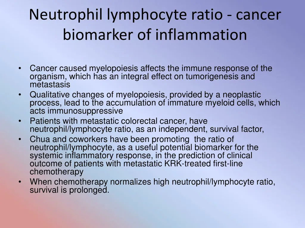 neutrophil lymphocyte ratio cancer biomarker 1