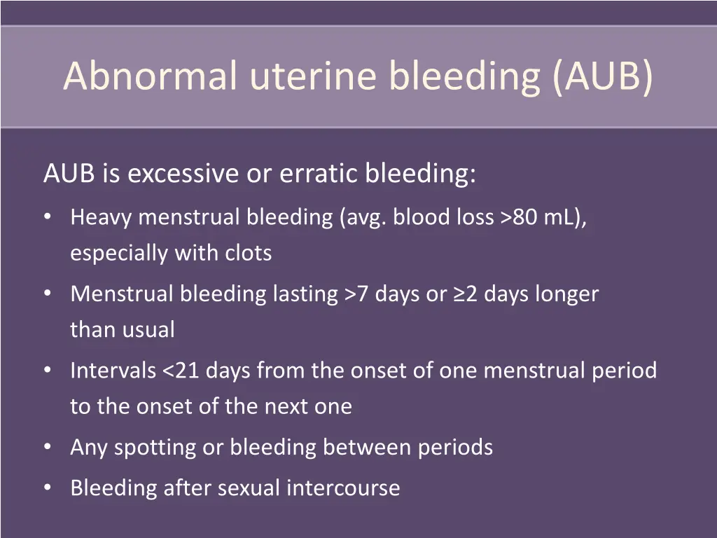 abnormal uterine bleeding aub