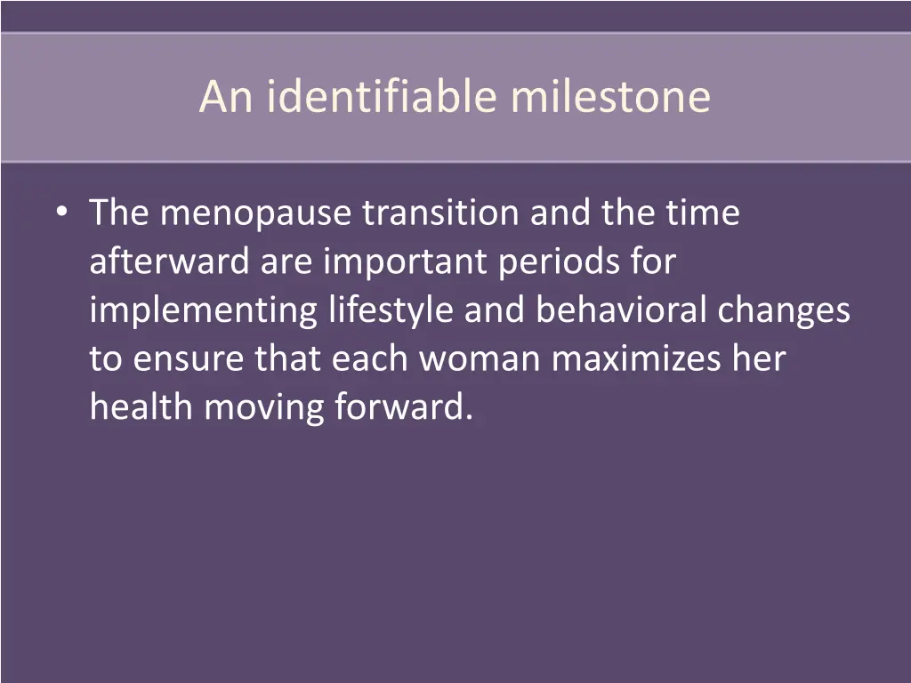 an identifiable milestone