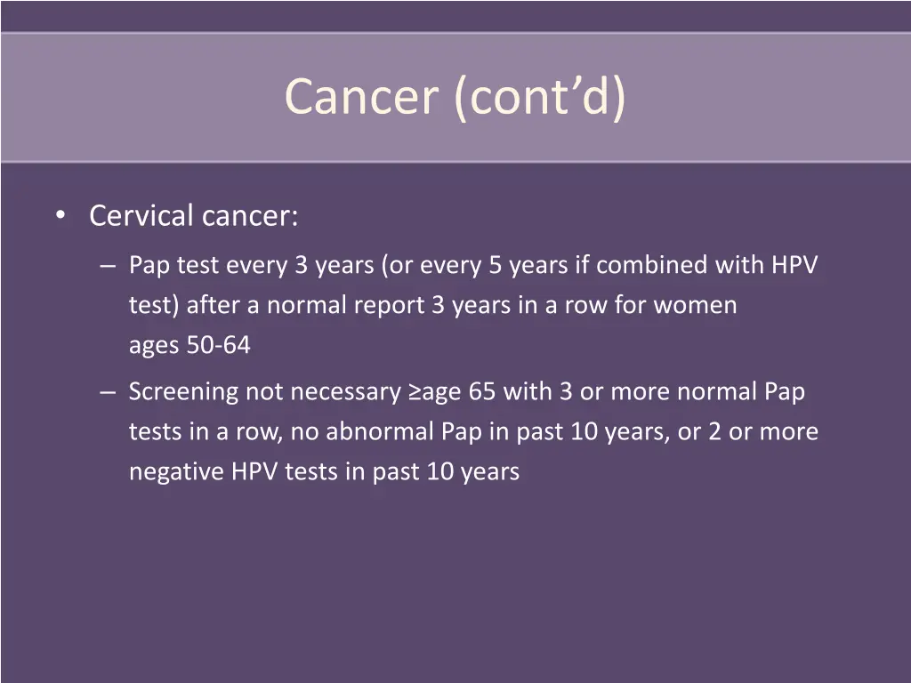 cancer cont d