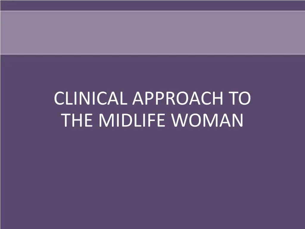 clinical approach to the midlife woman